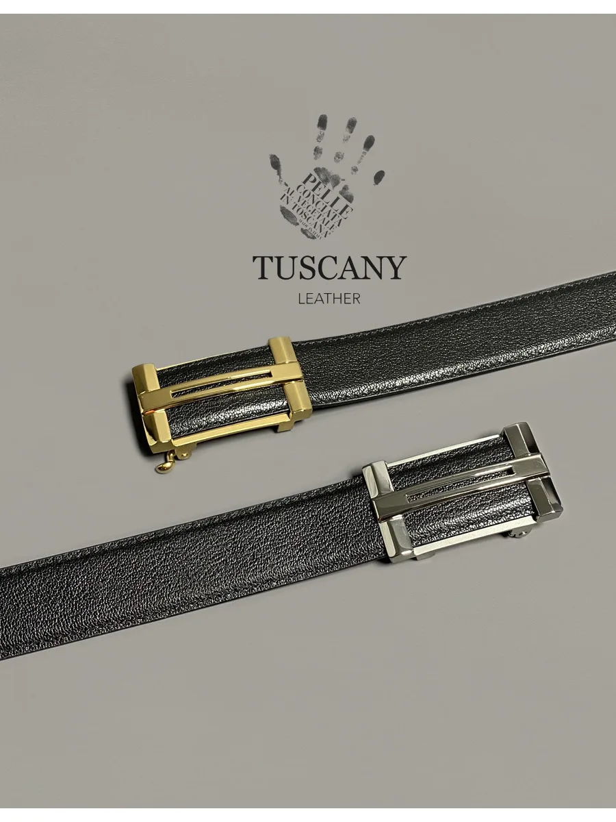Japanese high-end brand first-layer sheepskin men's clothing stainless steel automatic buckle leather belt business casual forma