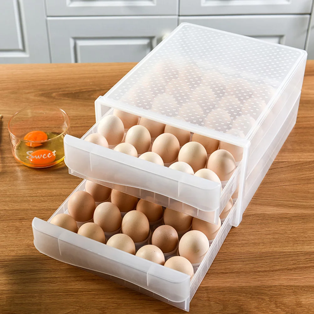 Refrigerator Storage Box Transparent Plastic Container for Eggs Dumplings Telescopic Frame Easy Mount Stable Long Lasting