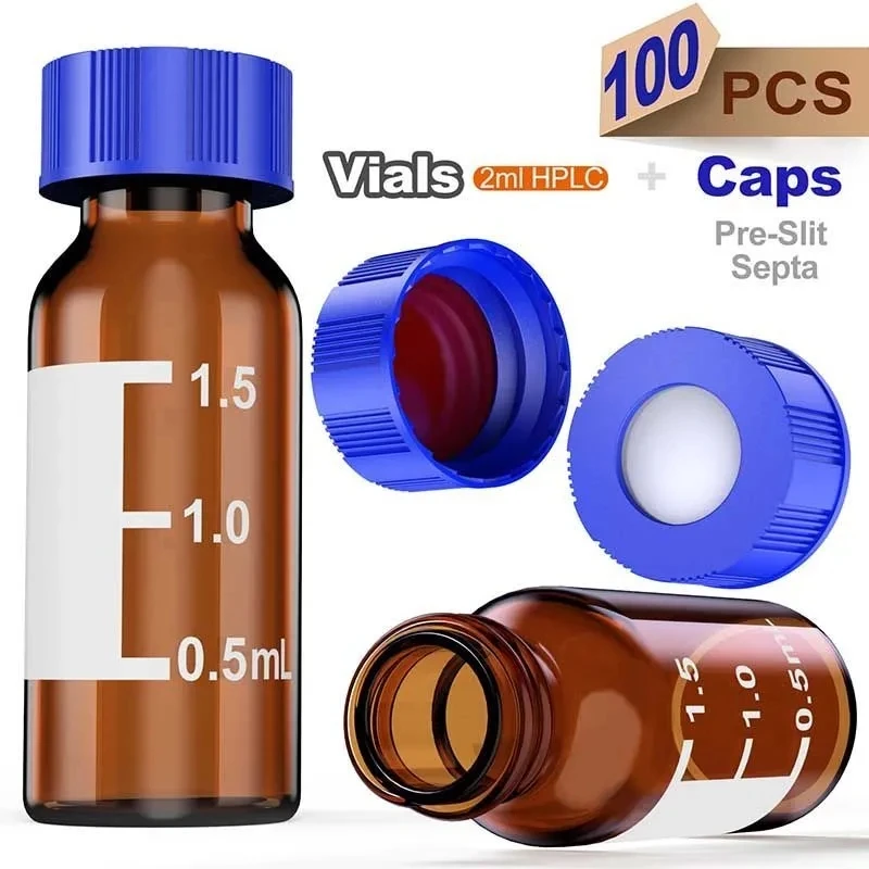 

Автосэмплеры 2 мл для HPLC, 9-425, из янтарного стекла, с полем для надписи, с завинчивающимися крышками из АБС-пластика 9 мм и предварительно нарезанными септами, 100 шт.