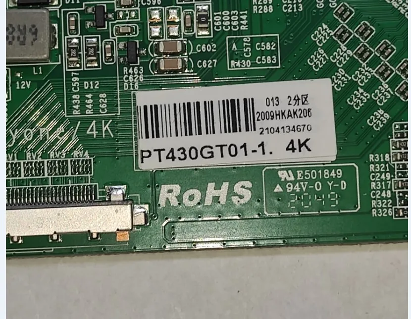 Freies verschiffen! Logic board PT430GT01-1-C-3 PT430GT01-1 T-CON für 4K led tv arbeits gott