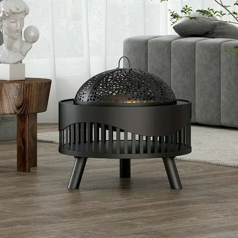 Outdoor Wood Burning Barbecue Rack - Courtyard Fire Pit & Household Heater, Camping Brazier Equipment, Multi-Use Fire Pit