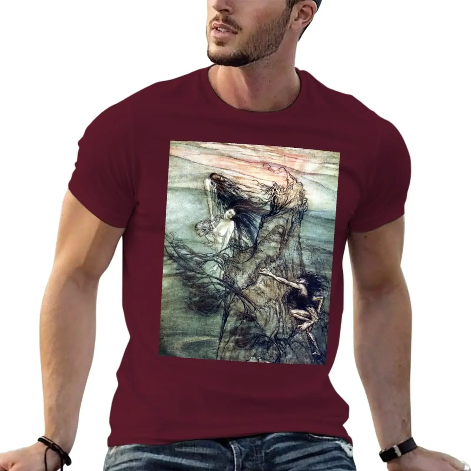 boys animal print shirt Men's t shirts The Rhine Maidens tease Alberich - Arthur Rackham for The Ring of the Nibelung T-Shirt