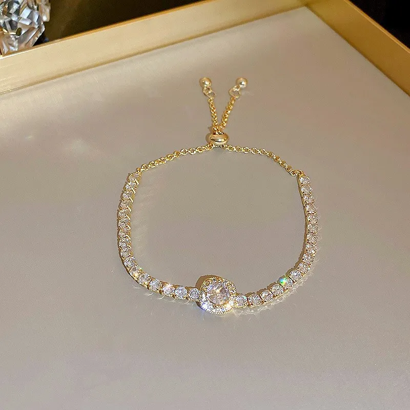 Golf Geometrie Verstelbare Armband Luxe Mode Strass Kristal Armbanden Vrouwen Bruiloft Polsband Sieraden