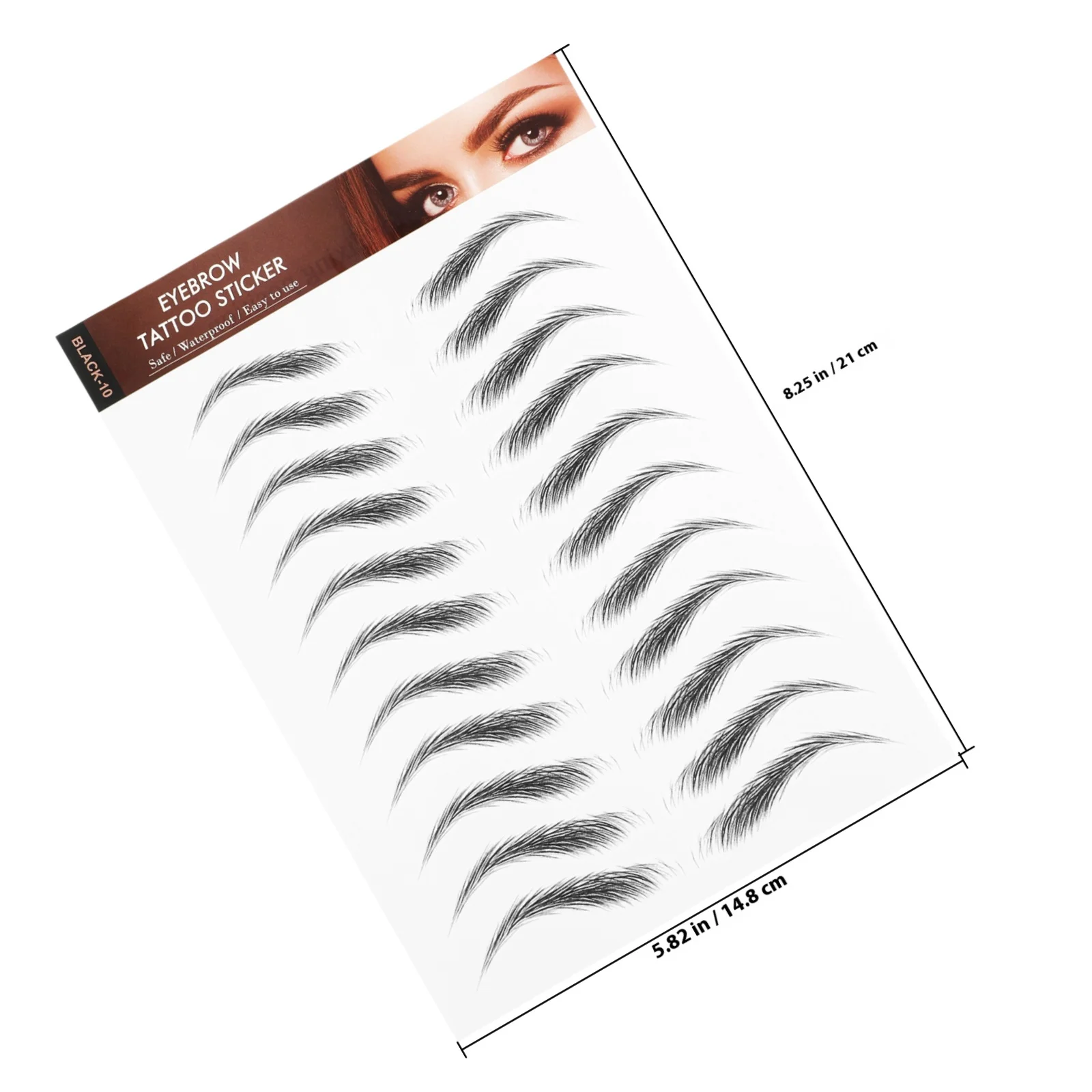 6 أوراق ملصقات حواجب واقعية مقاومة للماء للشعر مثل التصميم، نقل تقشير، سهل الاستخدام، حواجب وهمية لا تشوبه شائبة #5