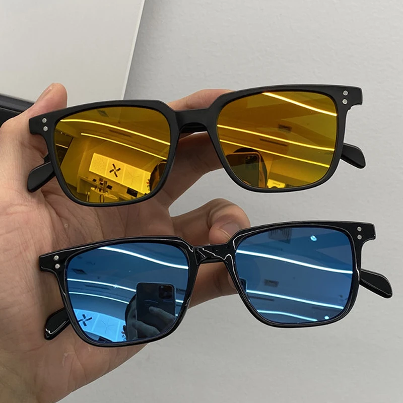 Men Vintage Fashion Driver Sunglasses Polarized Light Ultraviolet-proof Square Shades Male Sun Glasses UV400 Luxury Eyewear