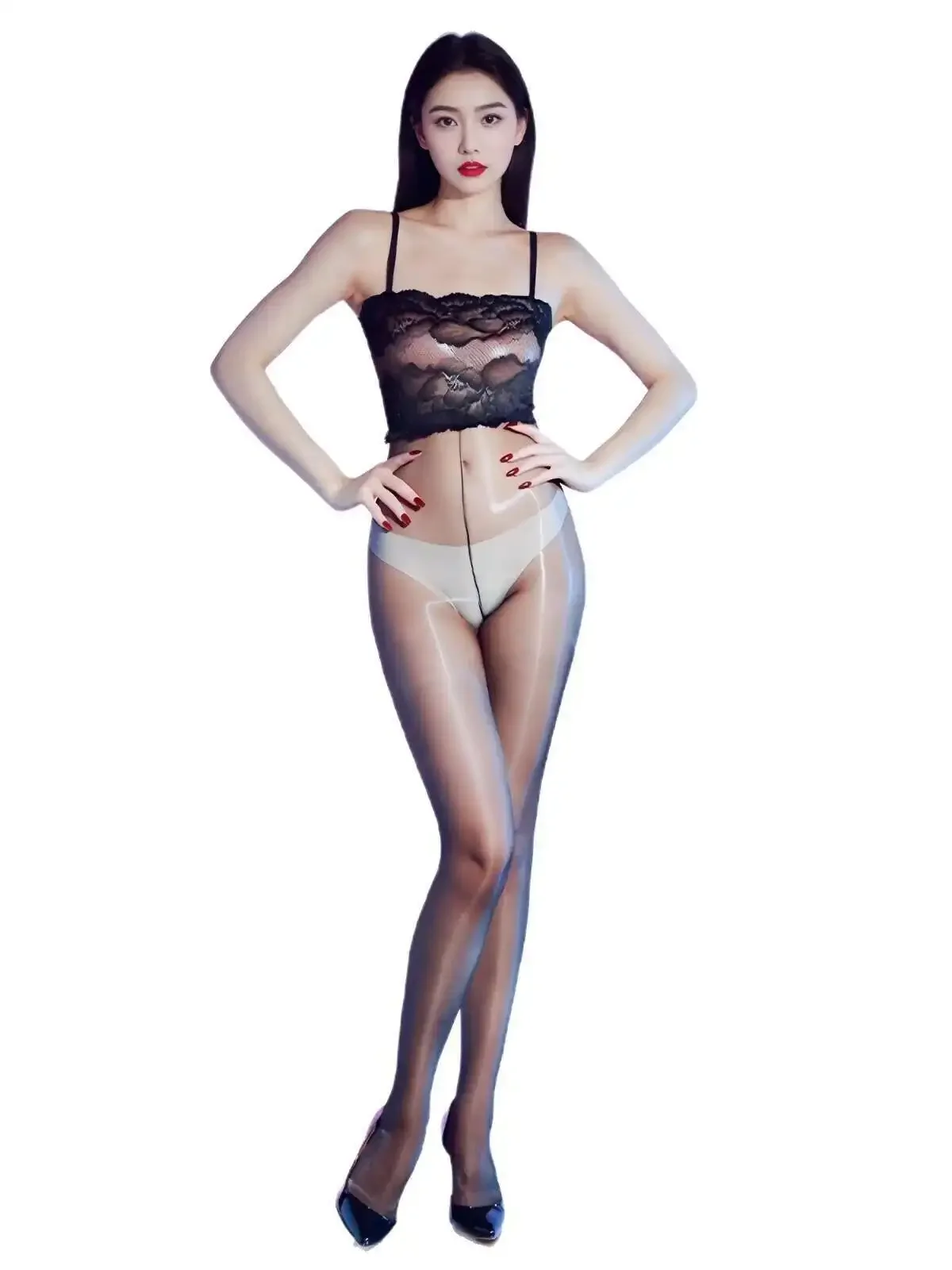 ملابس داخلية شفافة مثيرة مطرزة بالزهور بدون ظهر بحمالات عميقة على شكل حرف V بدون أكمام من الدانتيل ملابس داخلية ناعمة لامعة ساحرة 18AL