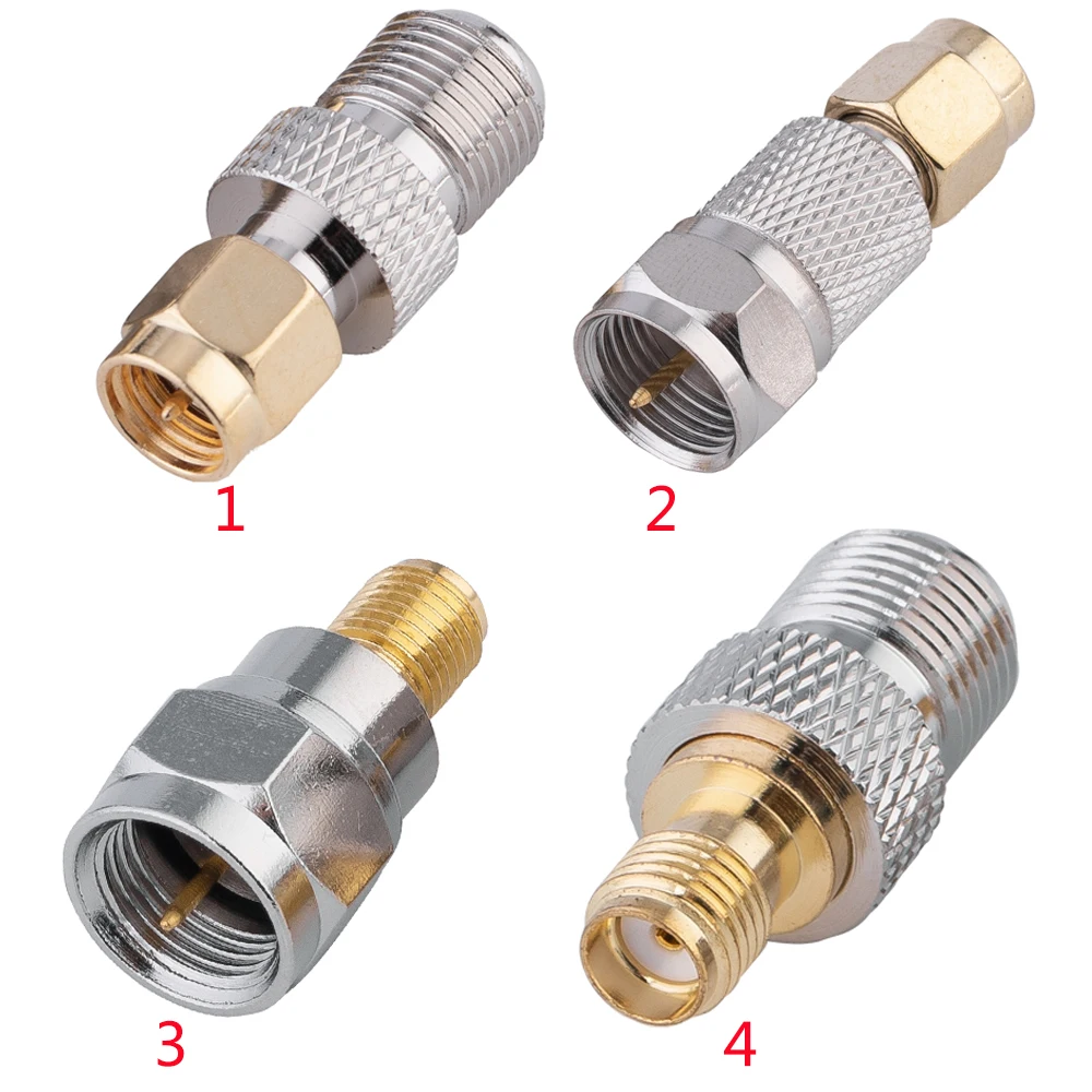 4 Piece SMA BNC UHF To SMA MCX MMCX BNC TNC UHF SO239 PL259 N F Type SMB RF Coaxial Coax Adapter Connector Combination