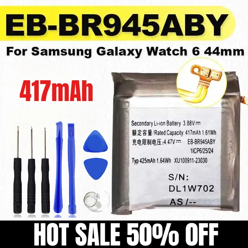 

New 417mAh High Quality EB-BR945ABY for Samsung Galaxy Watch 6 44mm Batteries +Tools