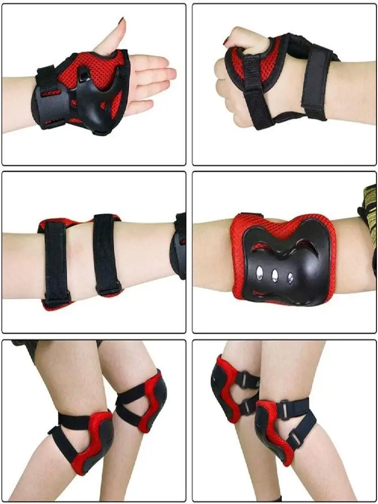 AliExpress Fashion Foam Cycling Helmet Adjustable 4-12 Years Wrist Guard Safety Set Kid