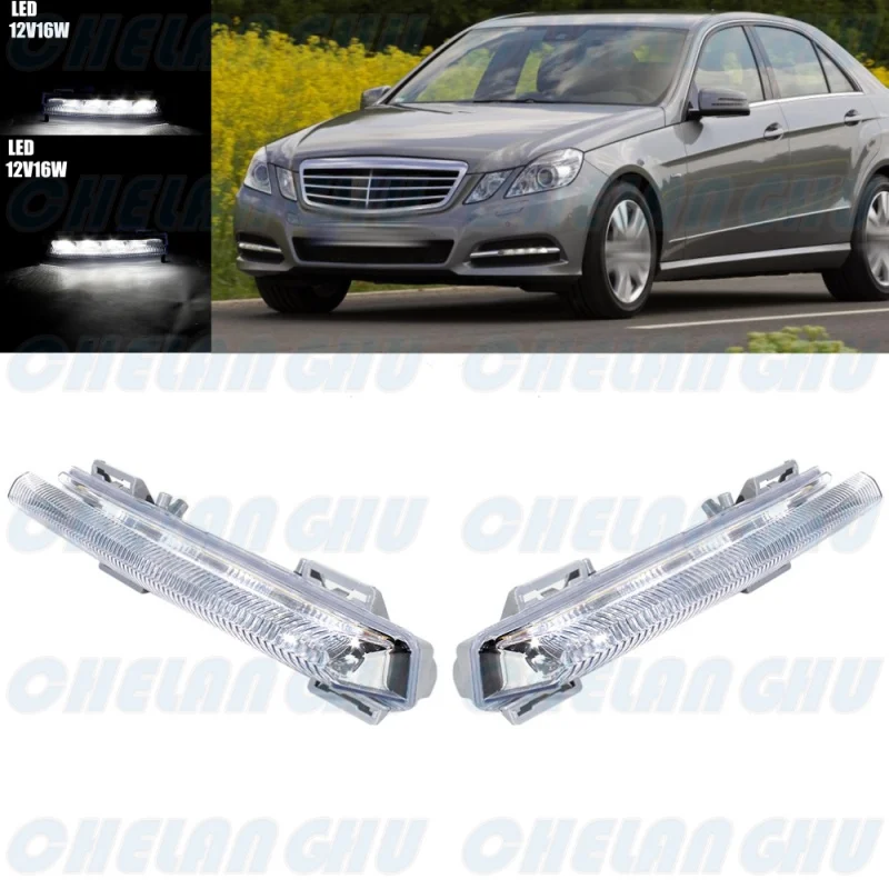 

For Benz W212 E250 E300 E350 2009 2010 2011 2012 2013 Car accessories 1 Pair Front Bumper LED DRL Fog Lights Lamp