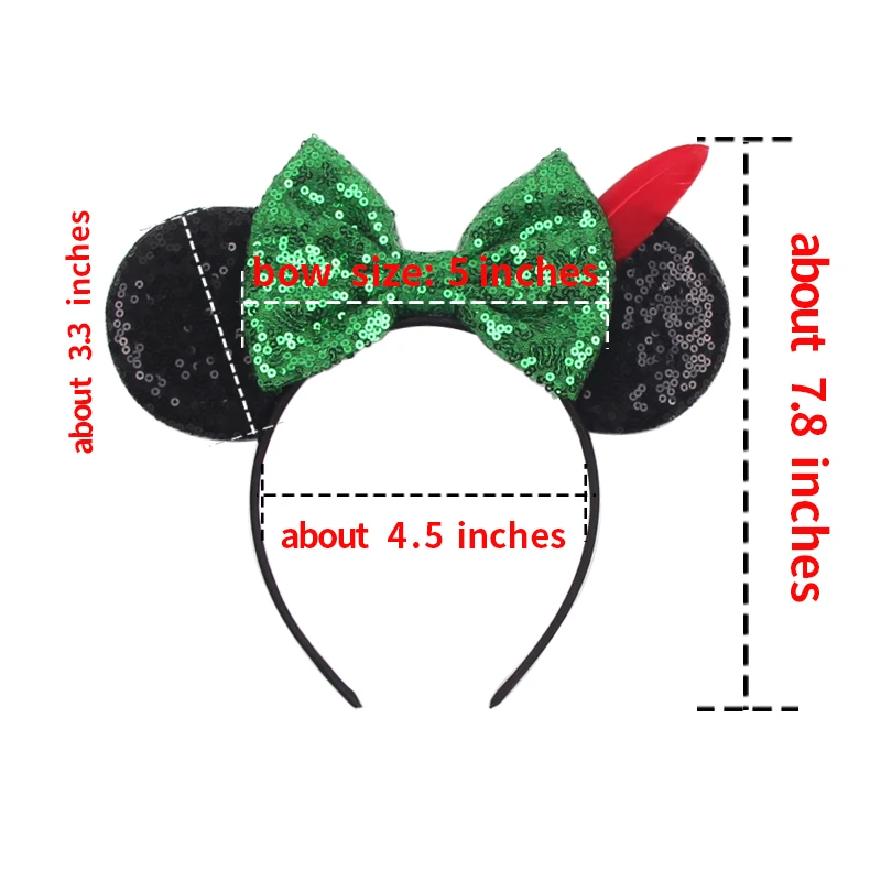 Pixar Brave Ears Headbands for Women Disney Princess Merida Hair Accessories Girl Green Sequins Bow and Arrow Hairband Kids Gift view 6