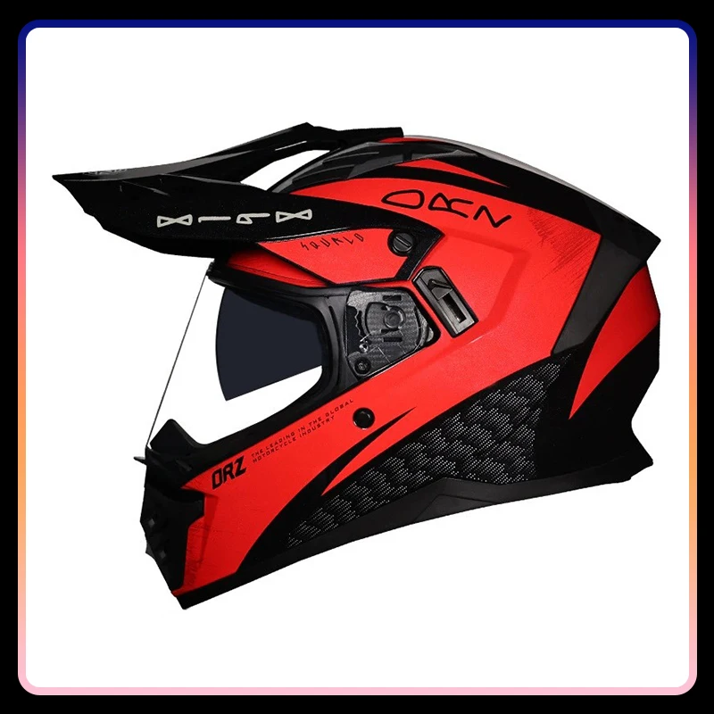 

Off Road Capabilities Motorcycle Full Helmet Dual Lens Motocross Helmet Dirt Bike Racing Helmet Dirtbike DOT Enhanced Safety