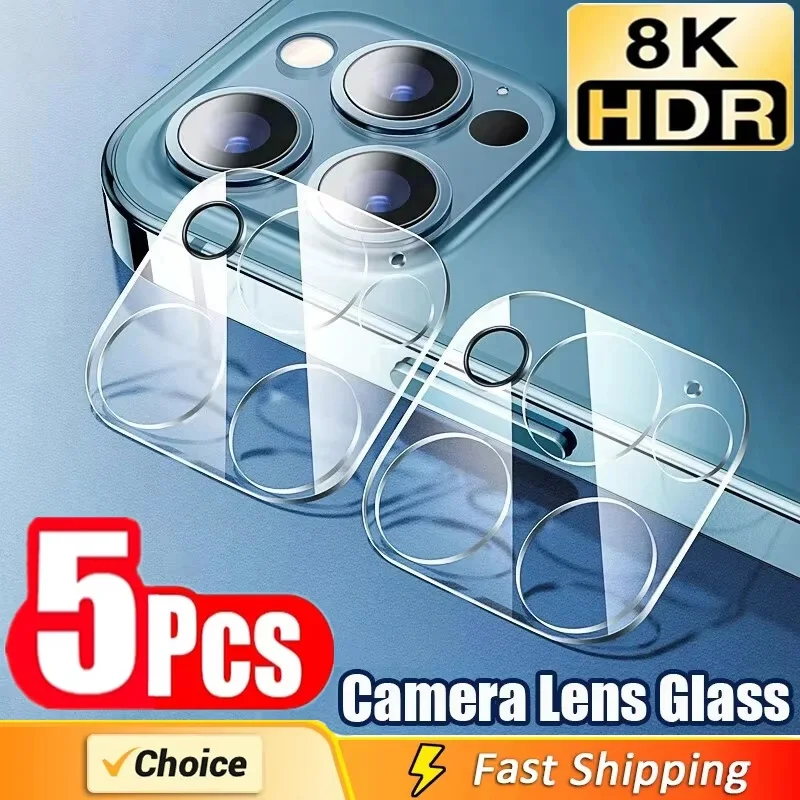 

5PCS Camera Lens Protector Glass For iPhone 16 17 13 11 12 14 15 Pro Max Plus Air Full Cover HD Clear Tempered Glass Camera Film