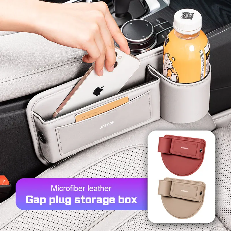 2026 New Leather Car Seat Sewn Gap Crevice Slot Storage Box Cup Holder For Chery Jaecoo J7 J8 2023 2025 Series Auto Accessories