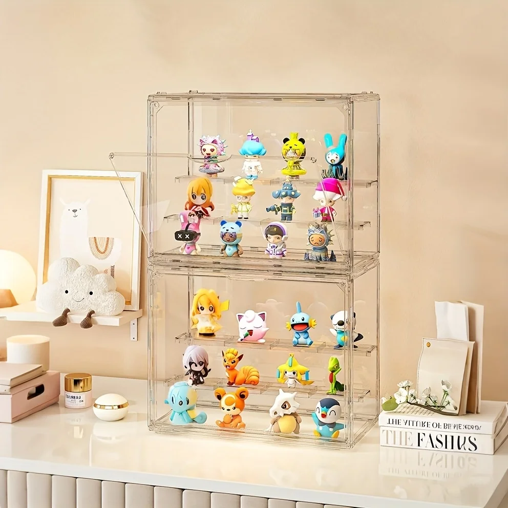 

3-Tier Acrylic Display Case Organizer Clear With Ladder Car Model Blind Box Packaging Storage Box Jewelry Classification Cabinet