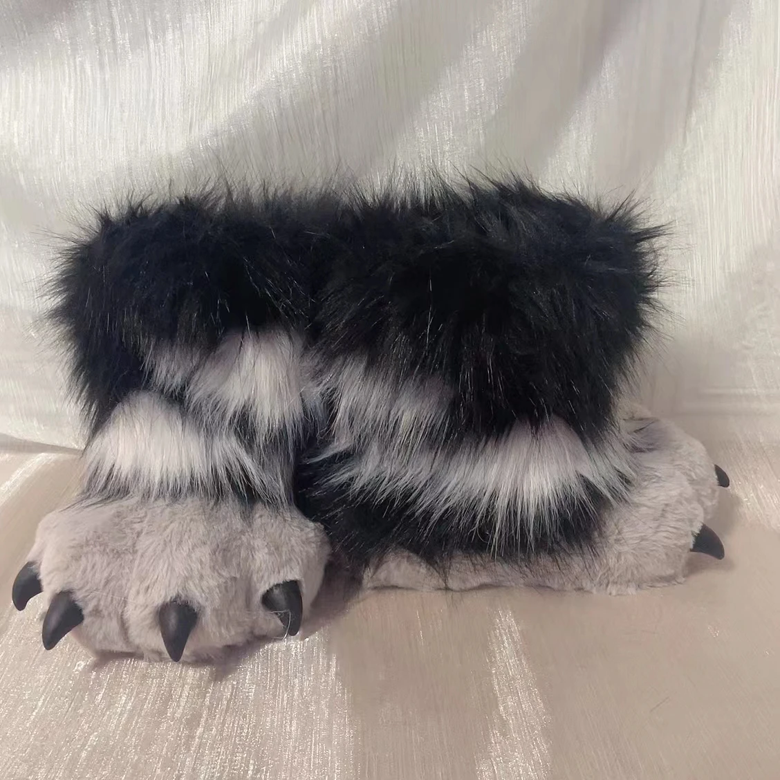 

Animal Claw Cat Dog Deer Bear Black Grey Stripes Shoes Boot Cosplay Adult Unisex Costumes Accessories for Halloween Party