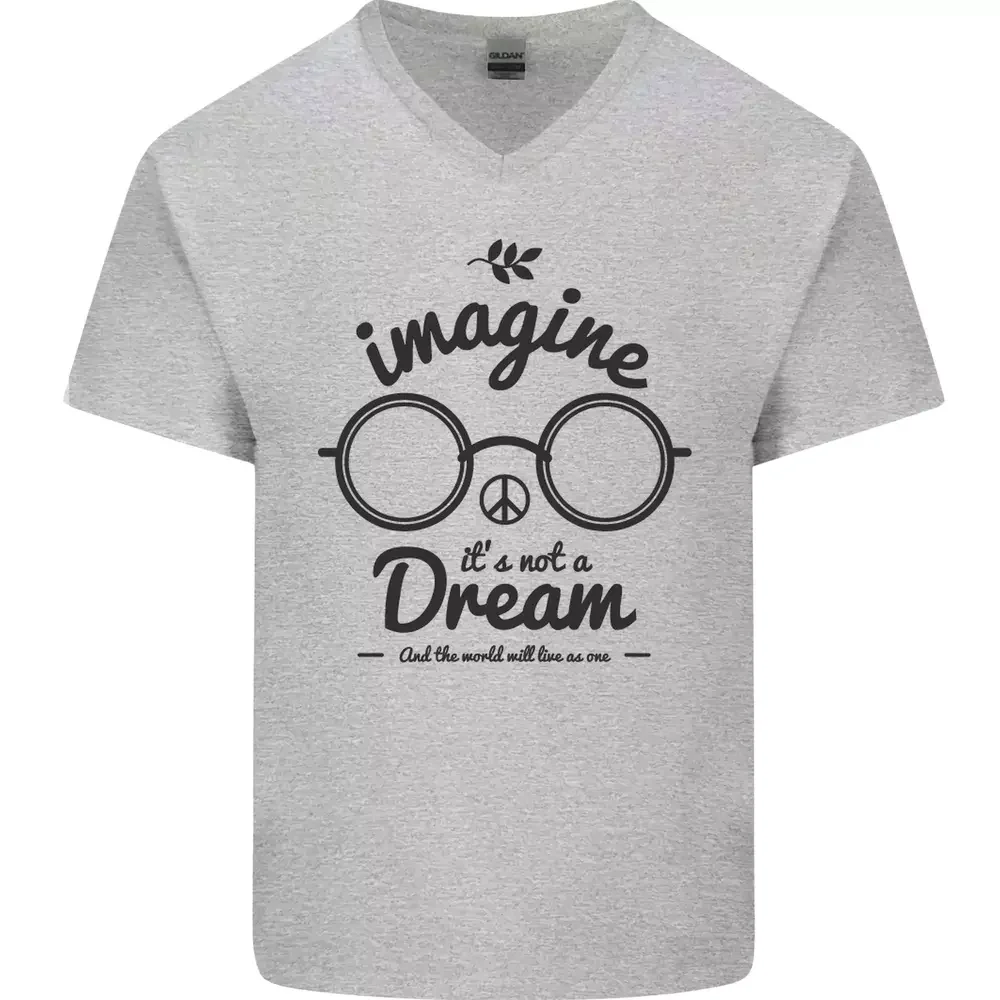 Imagine It's Not a Dream World Peace Hippie Mens  Cotton  Tees Cotton Luxury brand vintage oversized