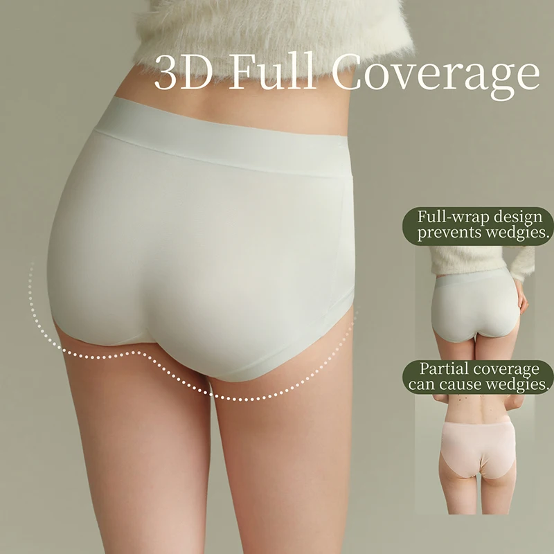 SUJIIN 3Pcs/Lot Seamless Cotton Crotch Panties Women 2025 Mid Waist Invisibles Brief 10A Antibacterial Breathable Underwear N229