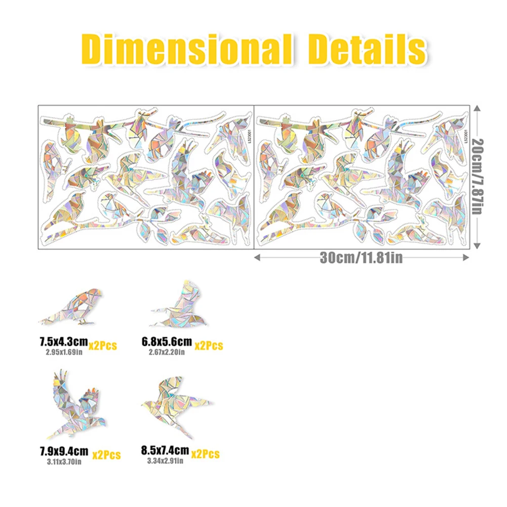 Decals Bird Window Clings Bird Strike Prevention Diverse Size Selection Sturdy PVC Material Safe for And Pets Decals