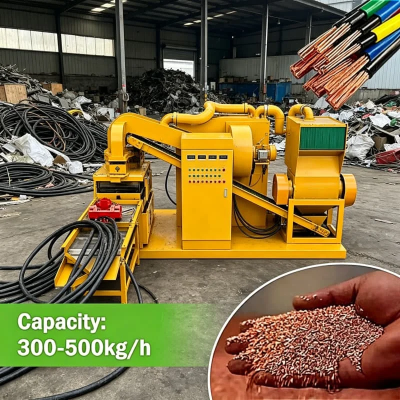 Waste Copper Cable Recycling Machine Copper Wire Shredding Separating Machine Copper Wire Granulator Customized Durable