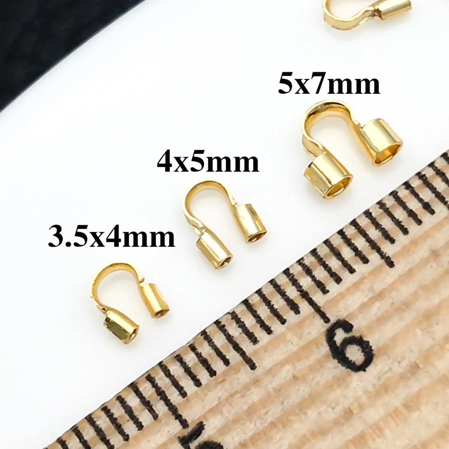 50pcs 4/5/7mm 18K Gold Color Copper Plated Brass Protectors Guard Guardian Loops U Shape Clasps Connector For Jewelry Making