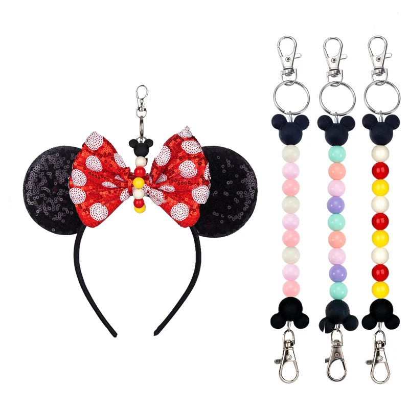 Cartoon Mini Haarband Tasche Kamera Anhänger DIY Party Cosplay Zubehör Minnie Maus Ohren Stirnband Frauen Mädchen Pailletten Schleife Haarband