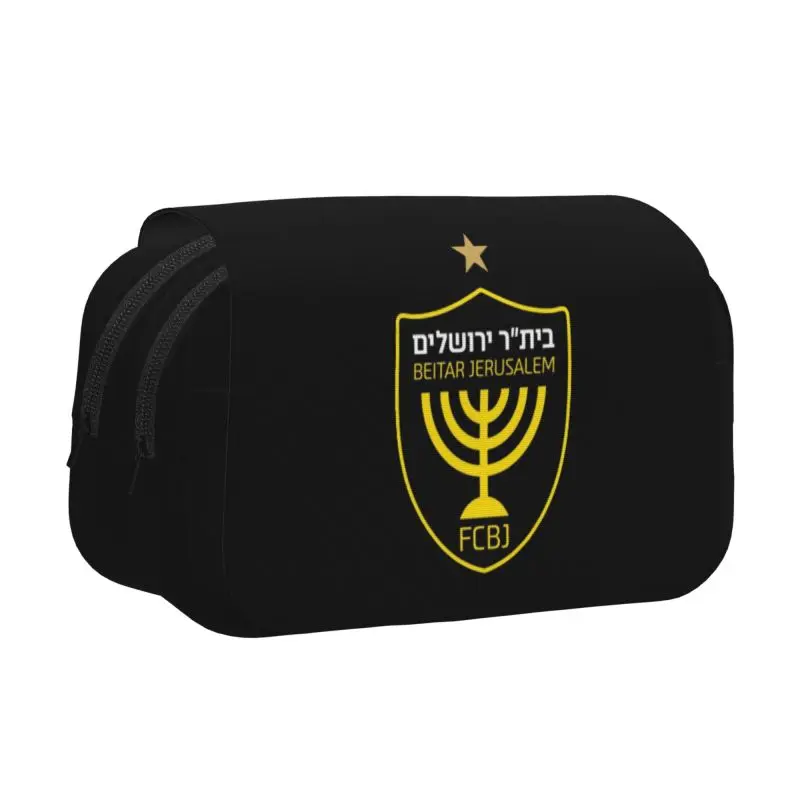 

Beitar Jerusalem FC Print Double Layered Flip Pen Case for Boys Girls Large Capacity Stationery Bag School Supplies Pencil Bag