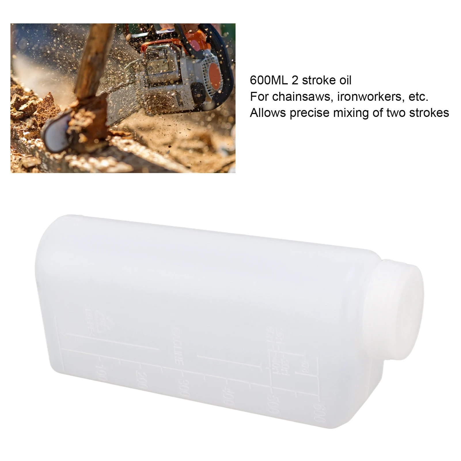 Oil Mixing Bottle 2 Stroke Oil Petrol Fuel Mix Bottle Stable  Craftsmanship Nylon Plastic 600ML for Ironing Machine