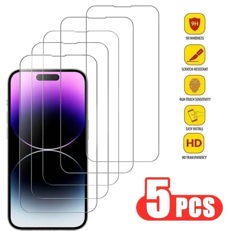 Vidrio templado para iPhone 14 Pro 15 16 17 13 12 11 pro max protector de pantalla para iphone 15 pro mica para iphone 13 14 pro vidrio