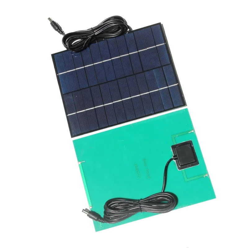 Portable 5.5W 12V 500mA Polycrystalline Silicon Solar Panel with 3M DC 5521 Port Cable for DIY Led Light Charger 165*210MM