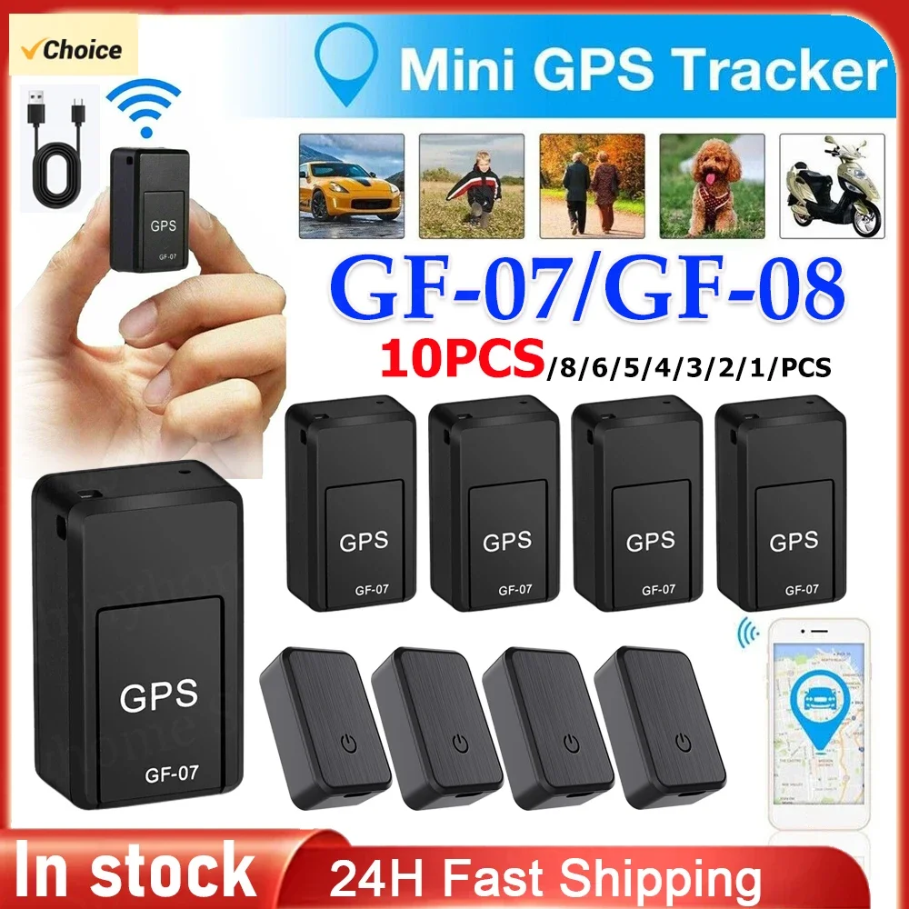 5-1PCS Mini Magnetic GPS Car Tracker GF07 GF08 Anti Theft Auto Strong Magnetic Mount SIM Message Positioner Real Time Tracking