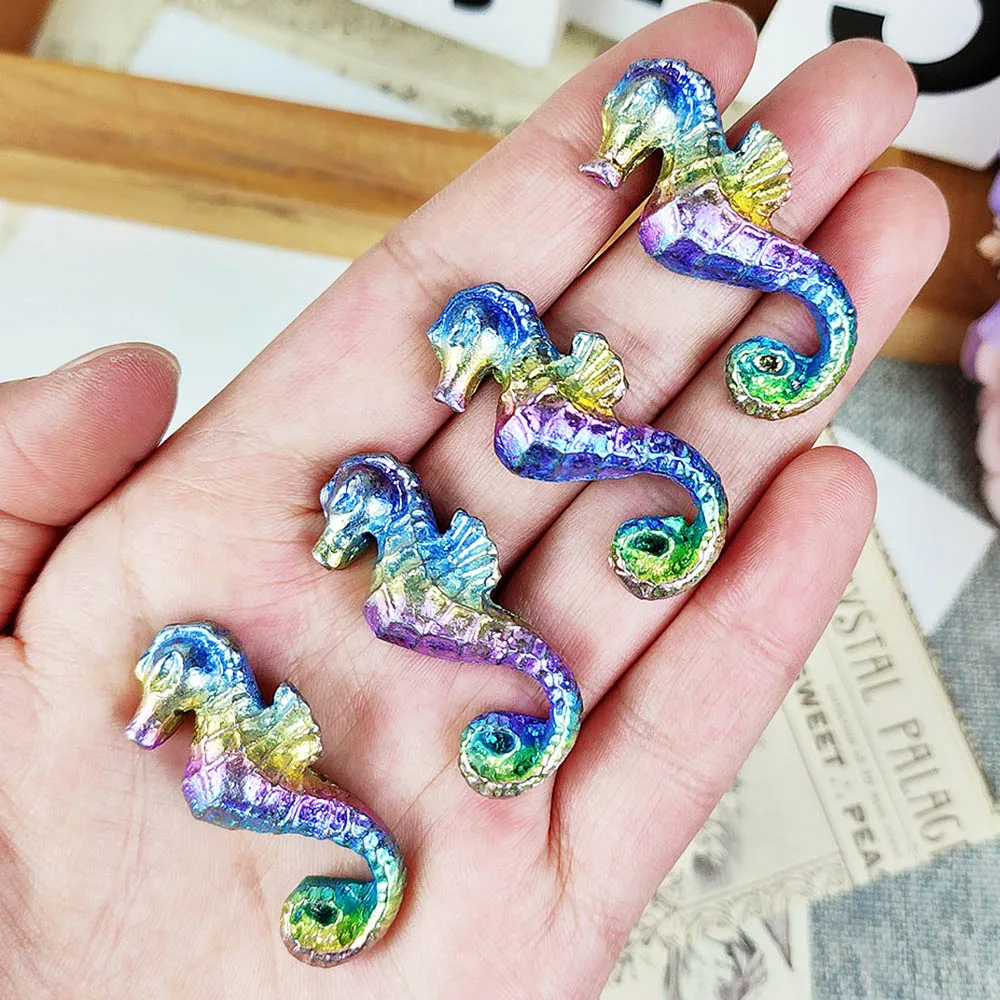 1Pc Colorful Bismuth Animal Statue Rainbow Metal Turtle Figurine Leaf Carving Craft Reiki Gemstone For Ornaments Home Decor Gift