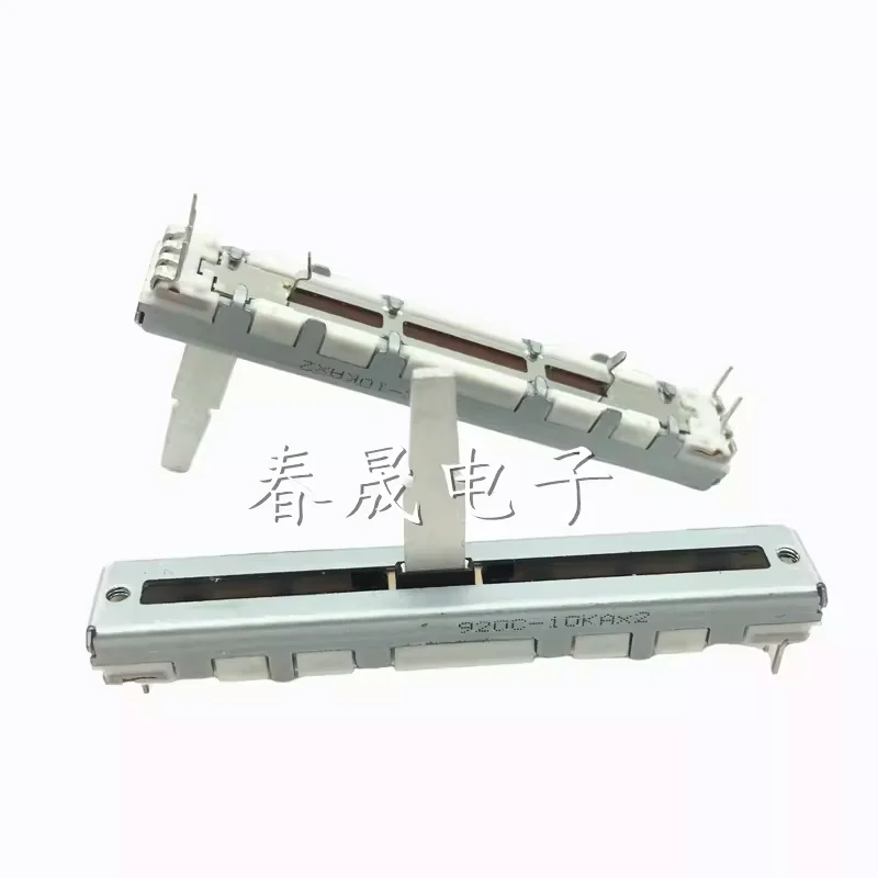 1pcs，Straight slip potentiometer，10KA×2，6Pin，Total length 60mm，The shaft is 20 mm long