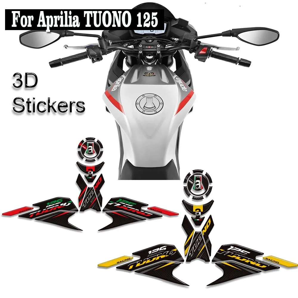 

Motorcycle For Aprilia TUONO 125 Tank Pad TankPad 3D Bike Cap Grips Gas Fuel Kit Knee Stickers Decals Protection