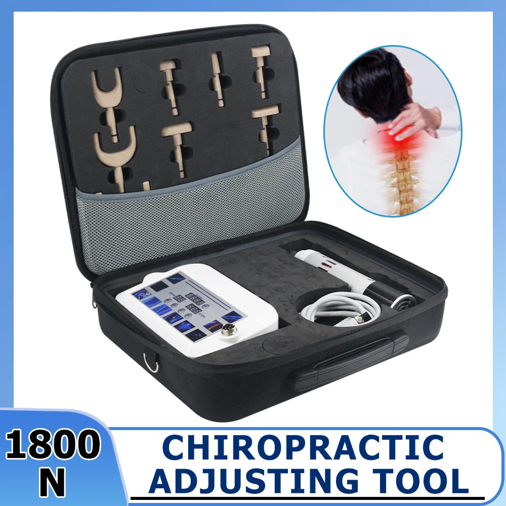 Professional Chiropractic Adjusting Tool 10 Heads Electric Chiropractic Correction Massager 1800N Spinal Relax Body Massager