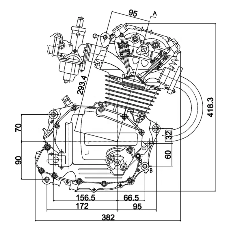 High Quality Motorcycle Engine CB125CC CB150CC Kick Start Motorcycle Engine Assembly