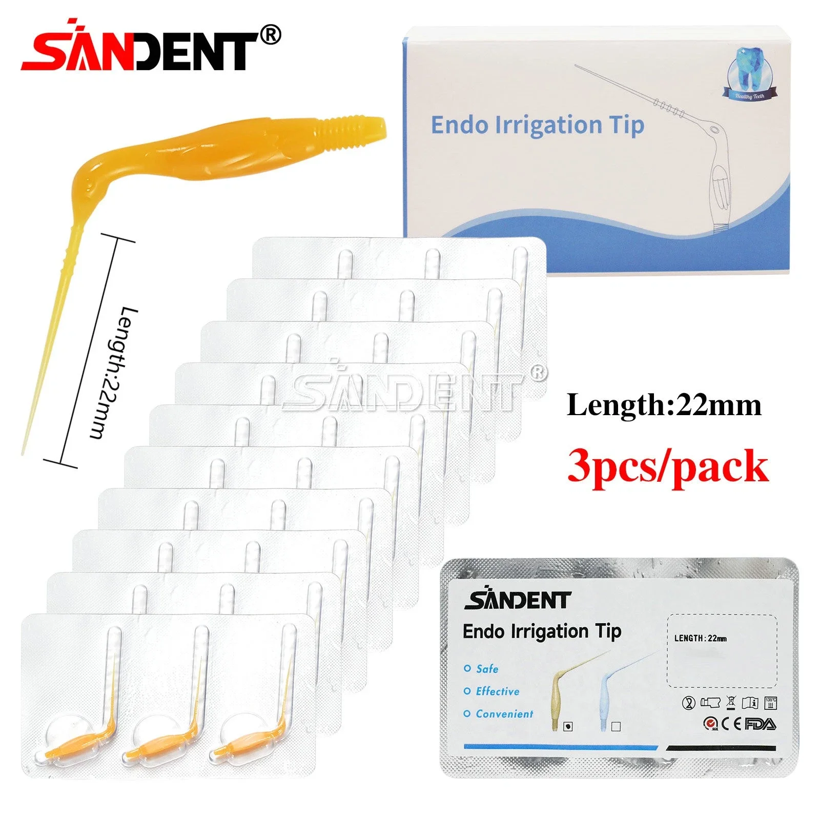 

30pcs/10Packs Dental Endodontic Endo Irrigation Needle Disposable Root Canal Syringe Tips 22mm