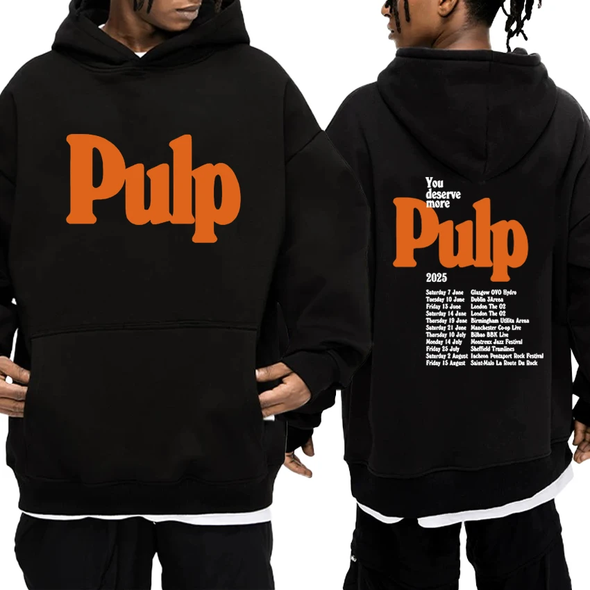 

2025 Tour Black Pulp Rock Band Live Date printed Hoodie Autumn Winter Men women fashion Y2k Sweatshirt Unisex Fleece streetwear