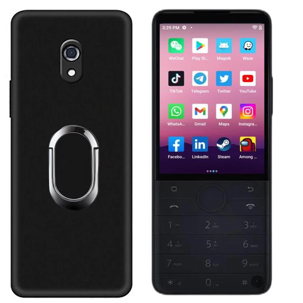 Ring Holder Case for Xiaomi Mi Qin F21 Pro Black Matte Kickstand Protective Cover for Xiaomi Mi Qin F22 Pro TPU Case