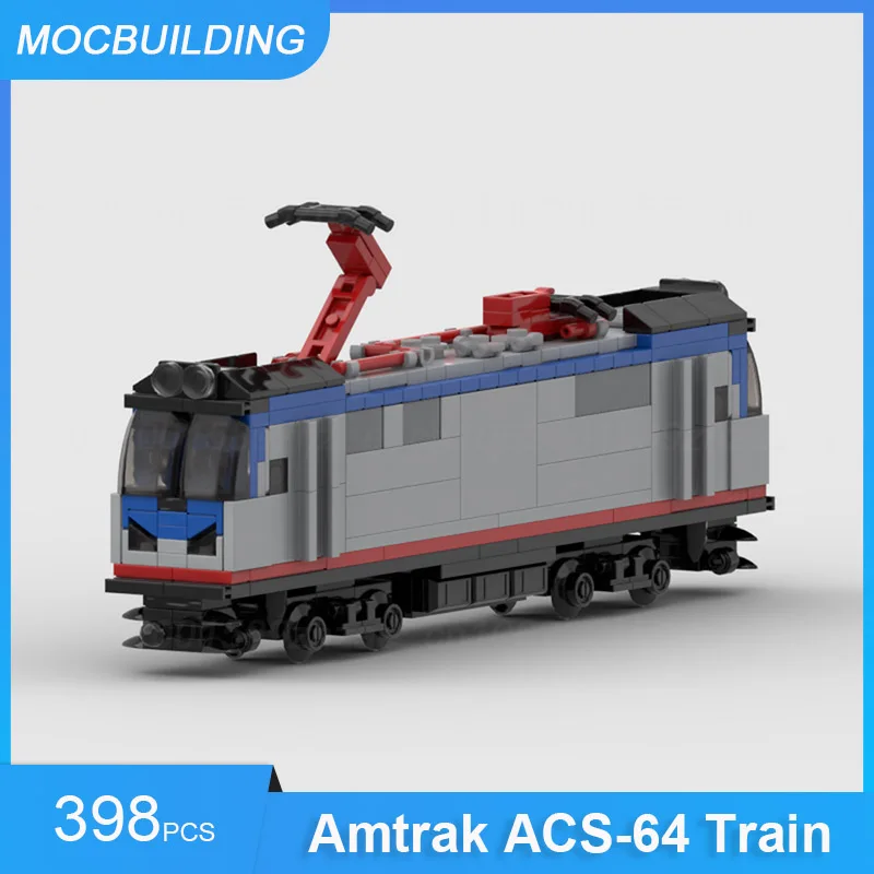 MOC Building Blocks Amtrak Keystone Express Train Pack Model Transportation DIY Assemble Bricks Collection Creative Toys Gifts