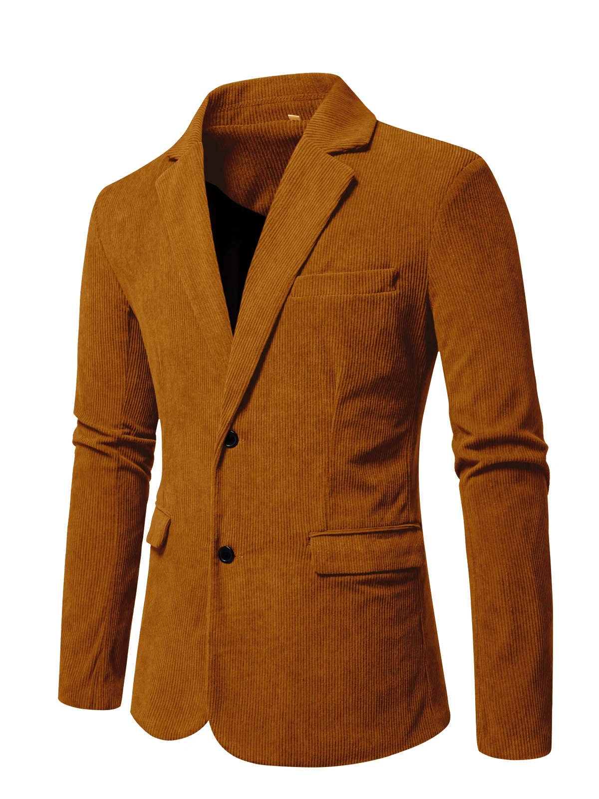 

Spring Autumn Men's Blazers Solid Color Double Button Corduroy Jacket High Quality Male Solid Business Casual Fit Men's Suits