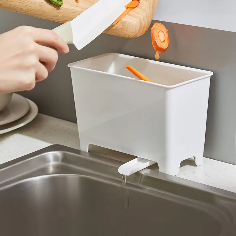 Kitchen Waste Bin with Filter for Food Residue and Soup, Sink-side Recycling Bin