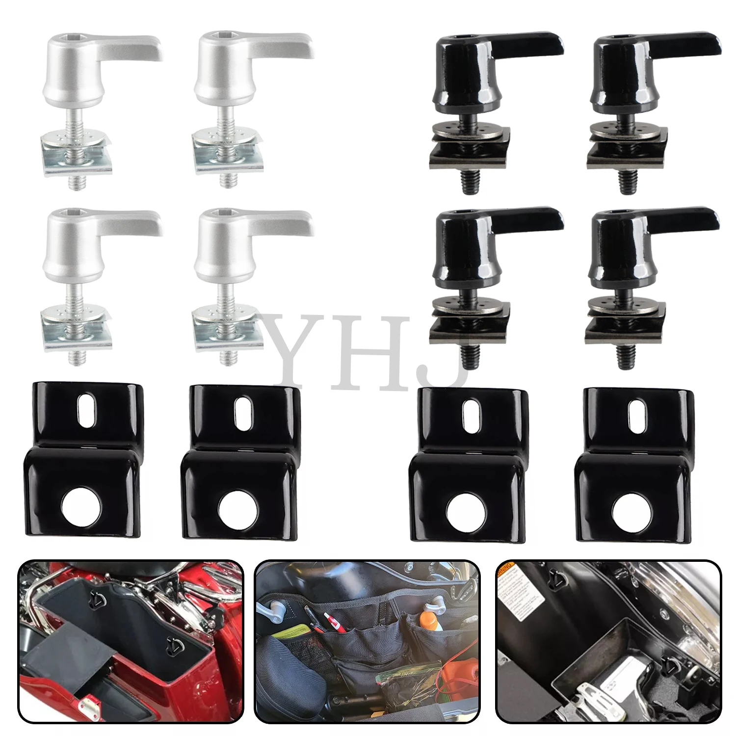 

For Harley Motorcycle Touring Road King Street Glide 2009-2013 One Touch Upgrade Saddlebag Lever Lock Bolts Nuts Mounting Kit