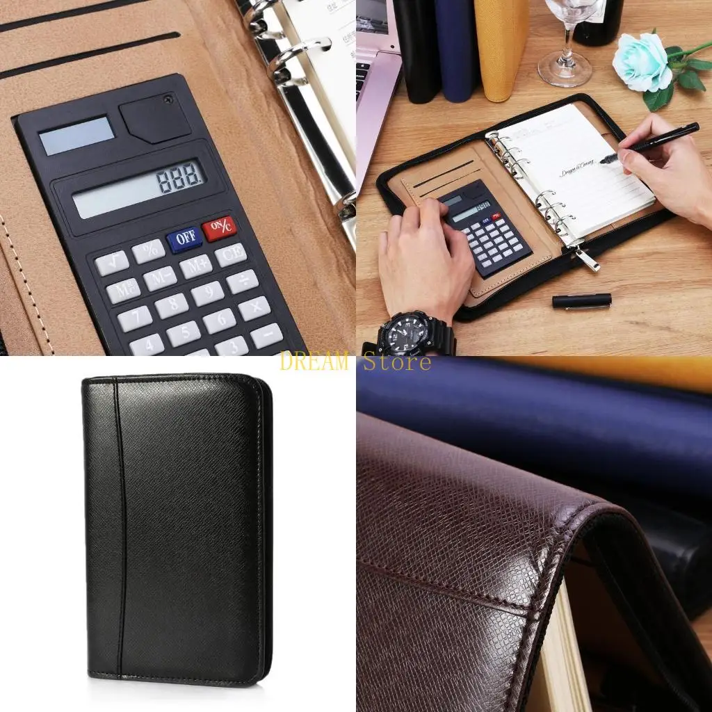 capa-couro-pu-zipper-notebook-loose-leaf-business-notepad-com-calculadora-melhor-venda