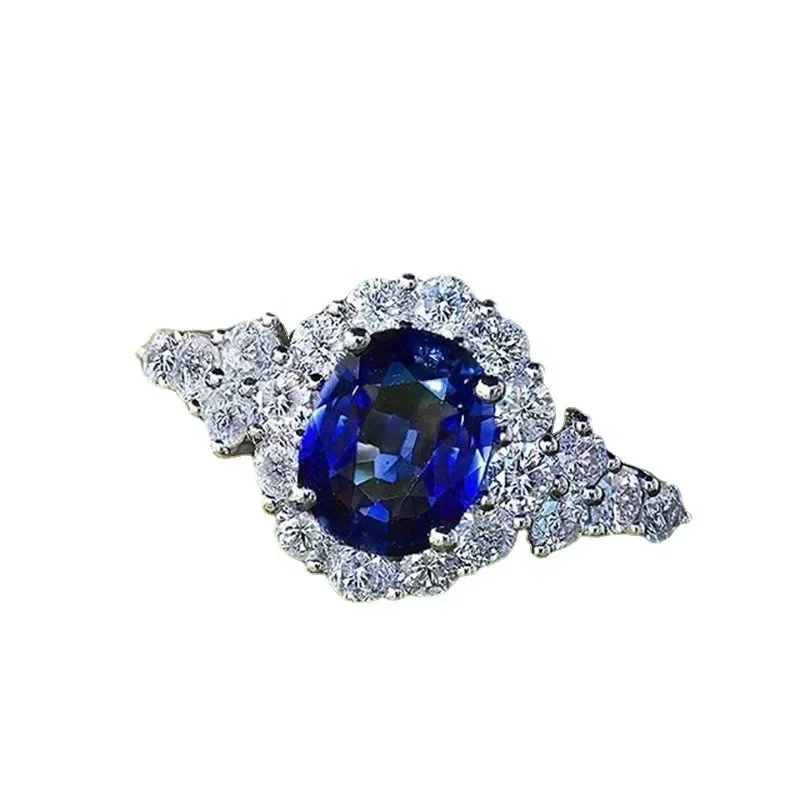 New Elegant Viintage Boho Finger Ring With Deep Blue Stone Setting Ladies Favorite Accessories Summer Gift For Girlfriend