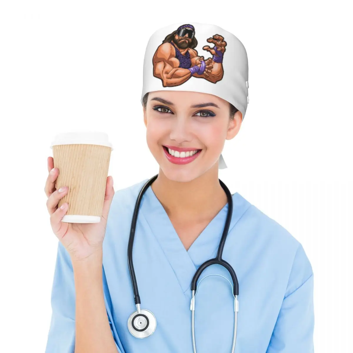Macho Man Randy Savage Supernova Scrub Hat Doctor Working Surgical Cap Men Women Adjustable Nursing Caps for Dentist