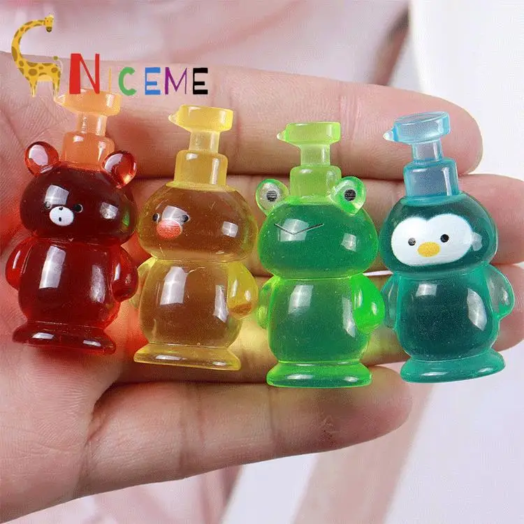 Dollhouse Miniature Simulation Cartoon Animal Hand Sanitizer Bottle Model DIY Accessories Toy