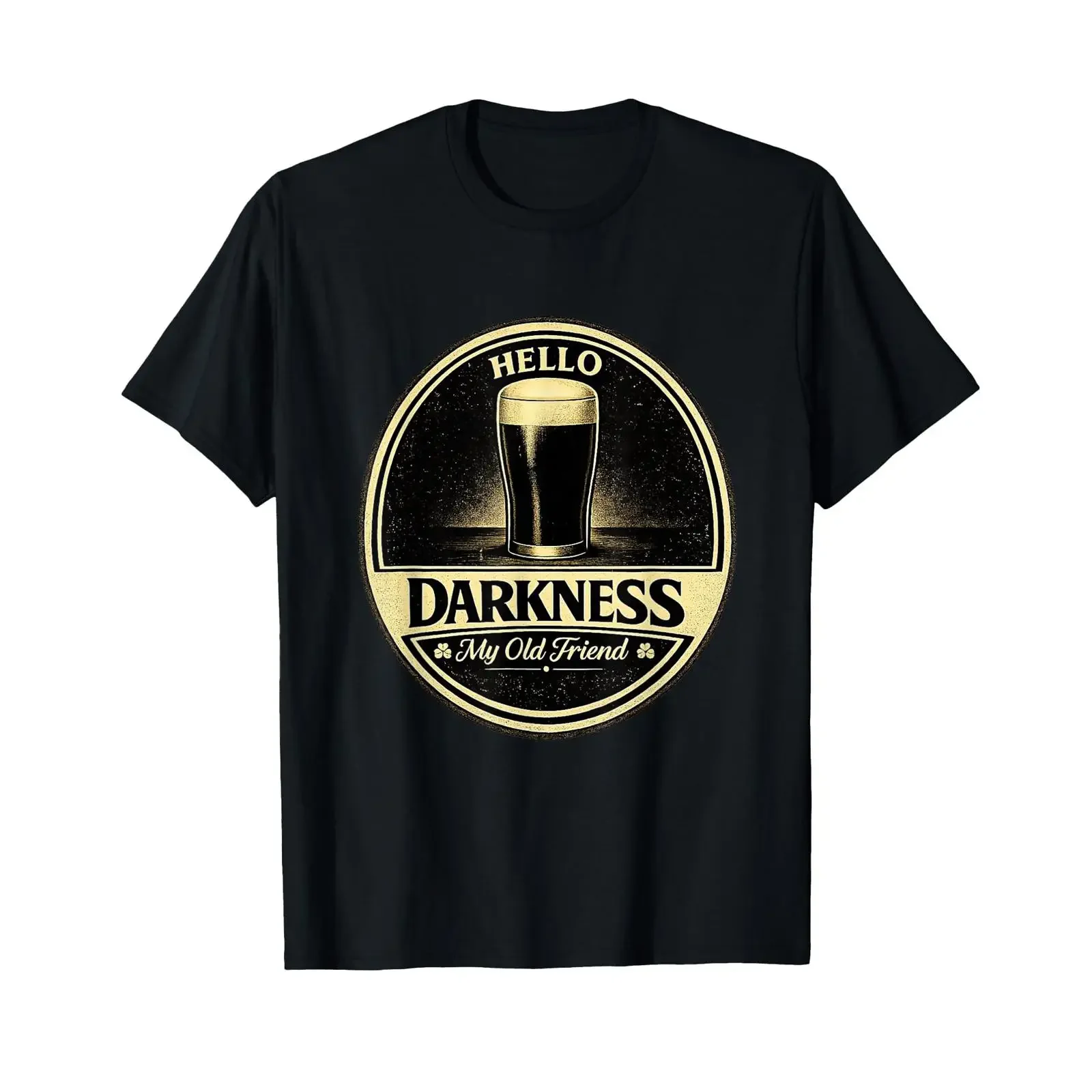 Hello Darkness My Old Friend, lustiges Design-T-Shirt für Bierliebhaber, Vintage-Stil, gewaschen, weich, bequem, vielseitig, leicht modisch