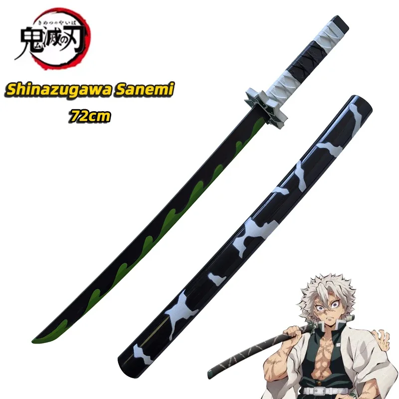 Demon slayer katana original anime montado espada cosplay arma agatsuma zenitsu shinazugawa sanemi espadas 72cm