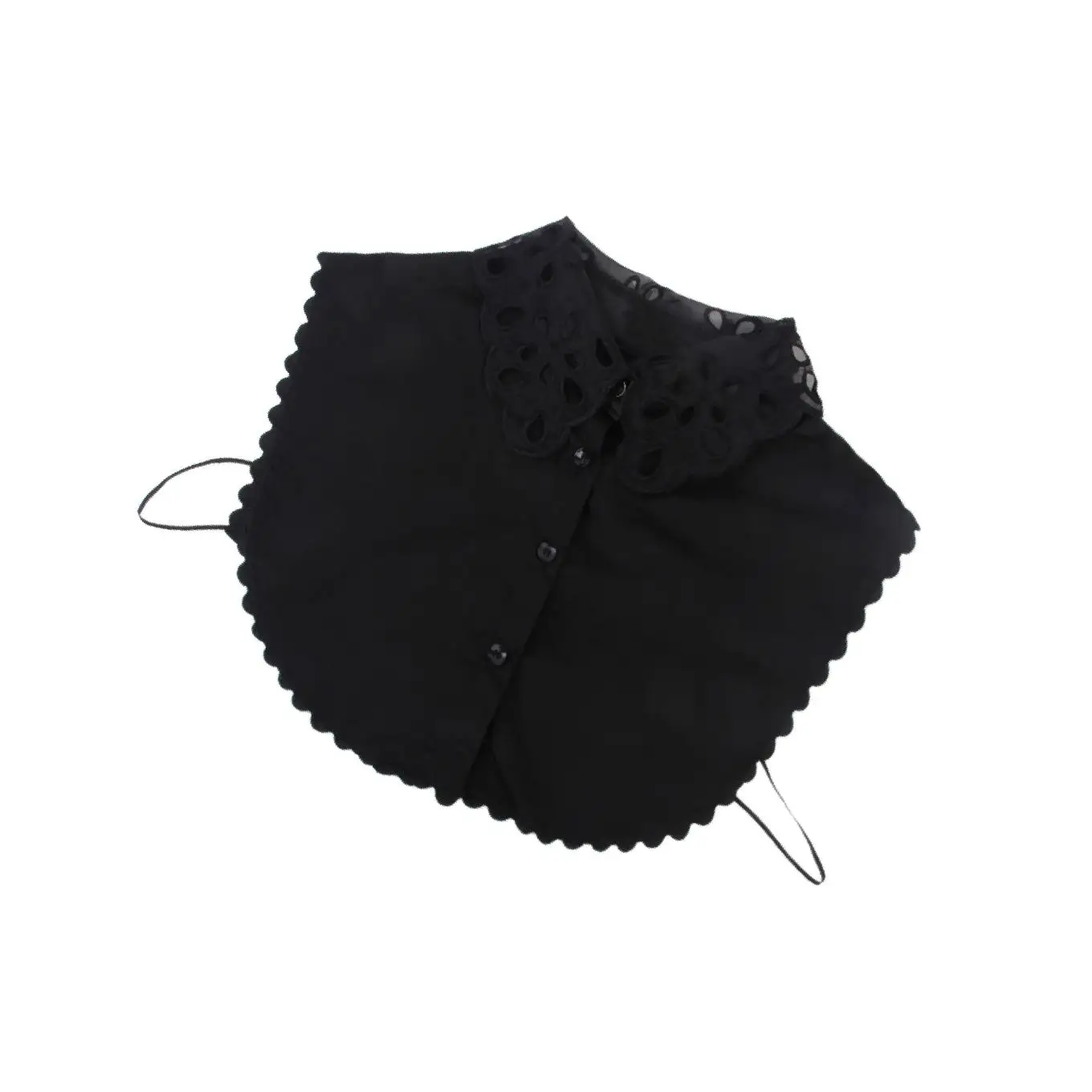

Organza Embroidery Fake Collar Detachable Half Shirt Blouse Black